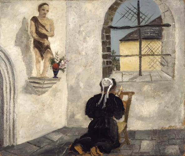 <p>Christopher Wood (1901-1930), <em>Breton Woman at Prayer,</em> 1930</p>