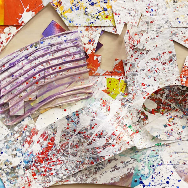 Sam Gilliam (b. 1933) See Through #3, 1997 Titled, signed, and dated lower center: "See Through 3, Sam Gilliam '97" Oil and collage on paper 23 (H) x 36 (W) x 4 (D) inches detail