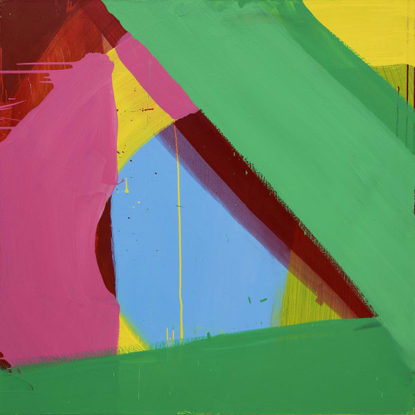 Cat Balco, Blue Triangle, 2019, Acrylic on canvas ,48 x 48 inches (121.9 x 121.9 cm)