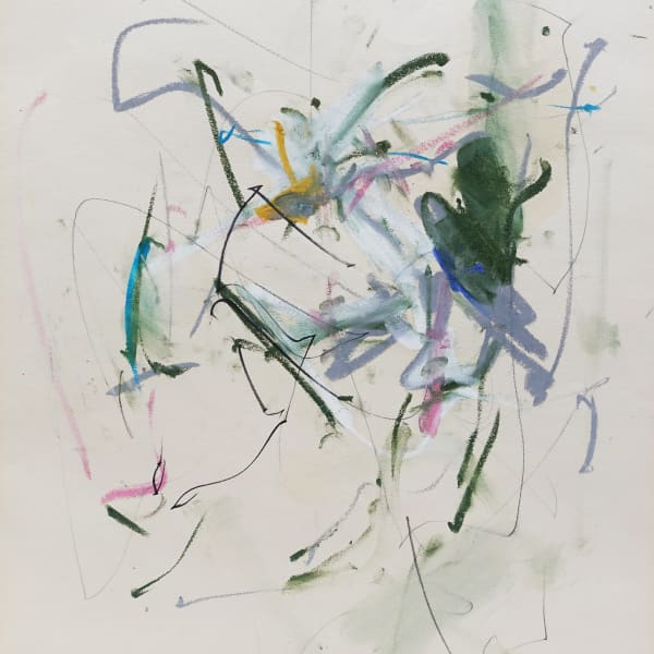 JOAN MITCHELL (1925-1992), Untitled, circa 1964, Oil pastel and graphite on paper , 16 3/4 x 13 3/4 inches