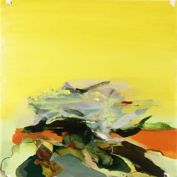 Hollis Heichemer, Game at Sunset, 2020, Oil on Mylar mounted on board, 24 x 24 inches