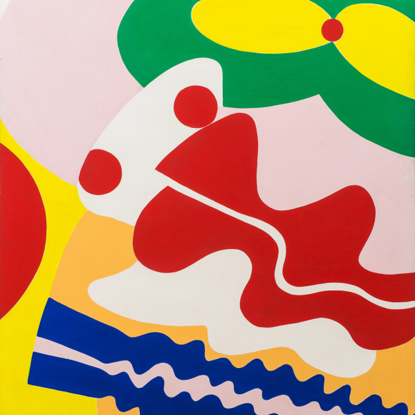 Knox Martin, Pandora (Green Mouth, Red Nose), 1972, Acrylic on linen, 85 x 60 inches