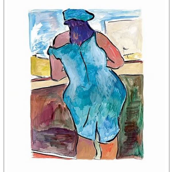 Bob Dylan, Woman In Red Lion Pub (blue), 2008
