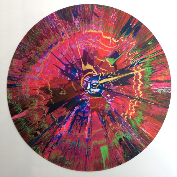 Damien Hirst, Unique spin painting (untitled) with Gold Leaf