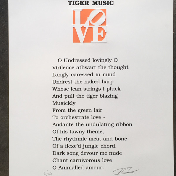 Robert Indiana, Book of Love Poem - Tiger Music, 1996