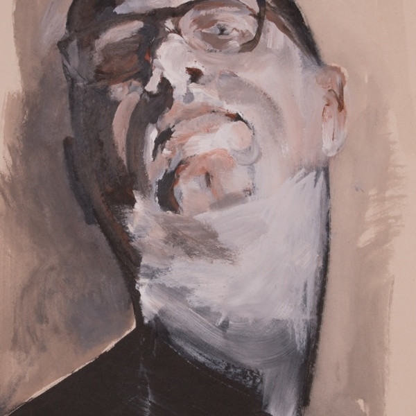 Self Portrait, by Dénes Maròti, Acrylic on carton, 100 x 70 cm