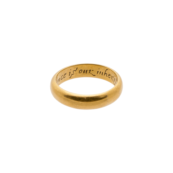Posy Ring, “Gods providence is our inheritance”, England, late seventeenth century