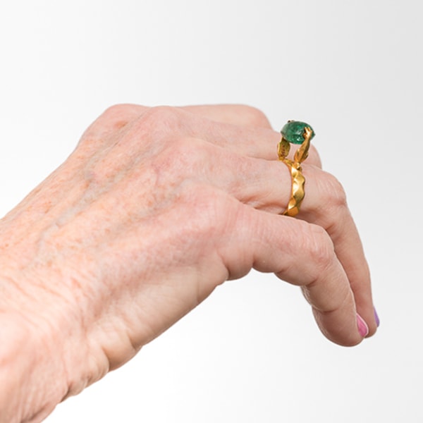Emerald ring with dolphins