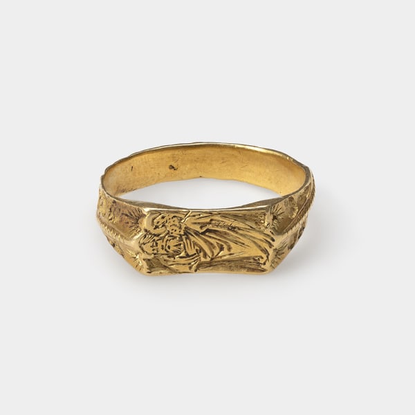Iconographic Ring with Saint John the Baptist , England, 15th century