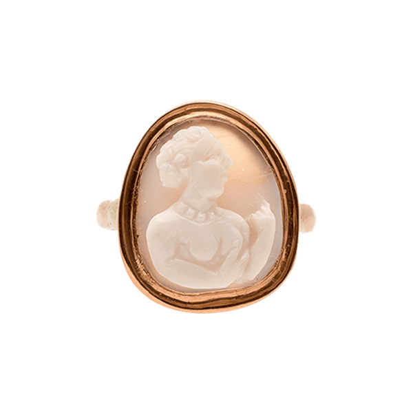 Renaissance Cameo Ring with a woman