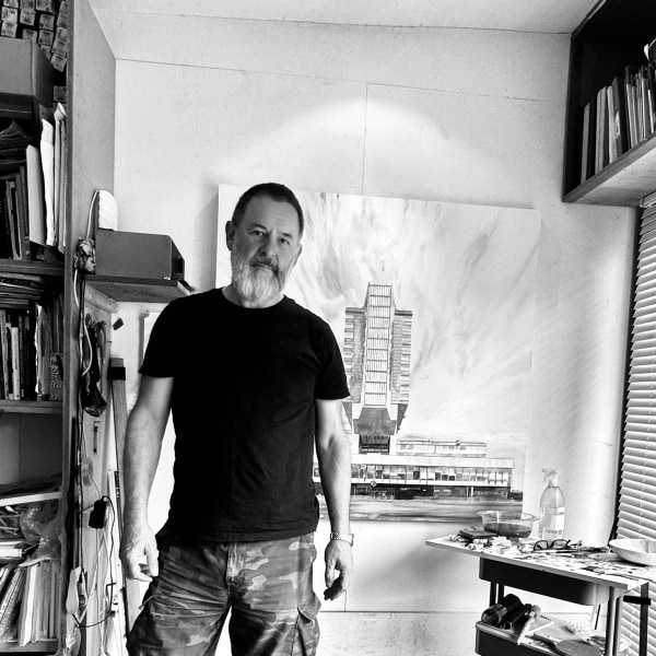 Richard Elliott in his studio