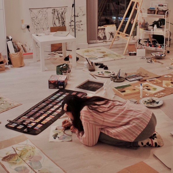 Miao Tan in her studio