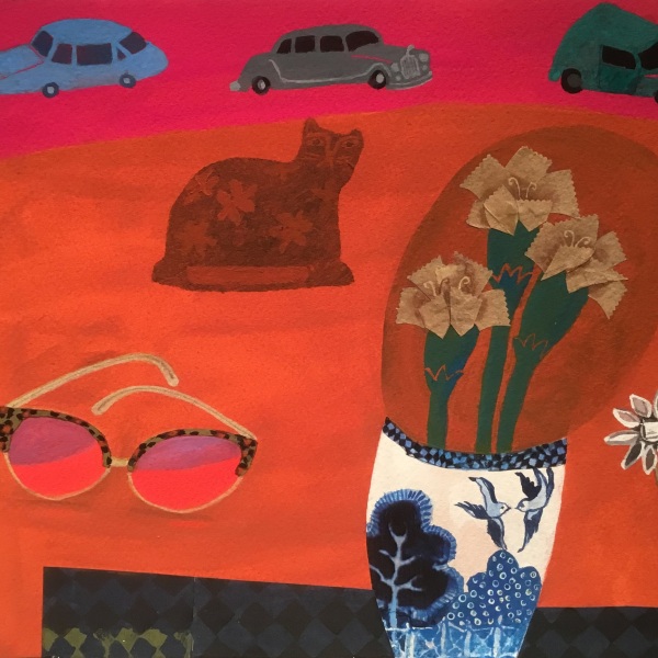 Gertie Young, Red Table with Parked Cars