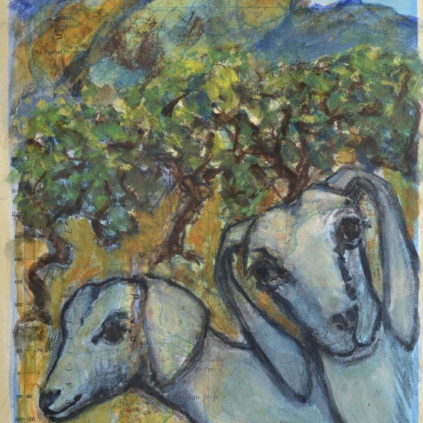 Two Goats in a Mountain Landscape