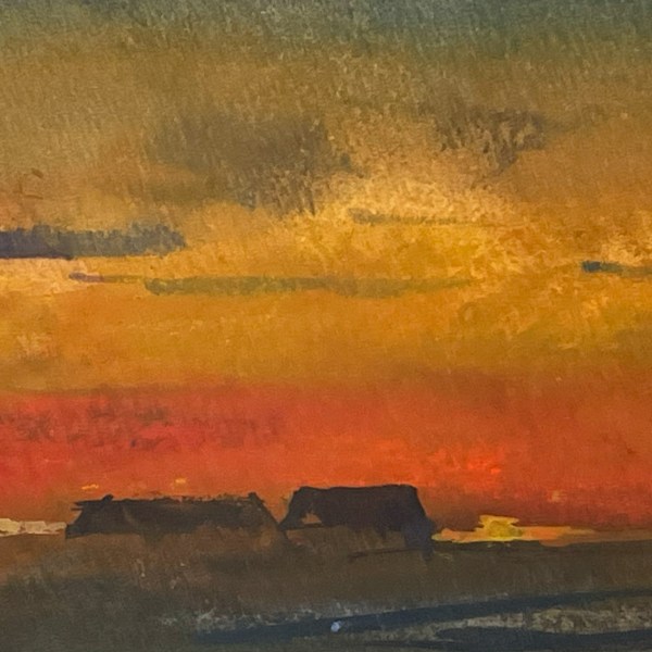 Sunset Over Fishing Huts