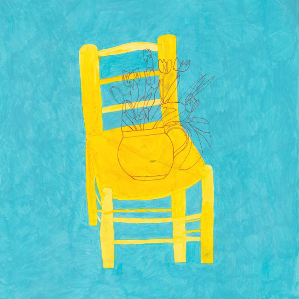 Jack Haslam, Yellow Chair & Tulips, watercolour & acrylic