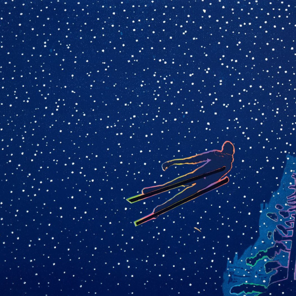 Twilight Flyer (detail) by Tom Hammick, reduction woodcut