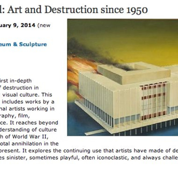 Michael Landy and Walead Beshty: Damage Control: Art and Destruction Since 1950, Hirshhorn Museum and Sculpture Garden, Washington
