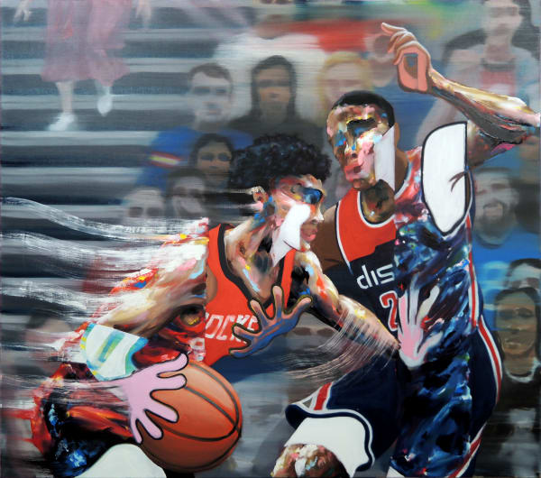 Thomas Agrinier, One on one, 2024, Oil on canvas 43 1/4 x 49 1/4 in. (110 x 125 cm)