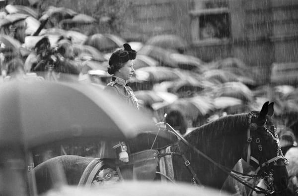 HM Queen Elizabeth II, Trooping the Colour, Horse guards Parade, 1977