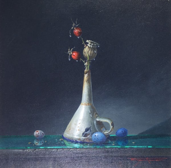 Two Rose Hips and Three Eggs, 2016
