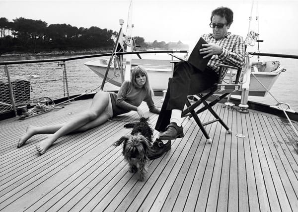 Peter Sellers & Britt Ekland aboard his yacht, 1967