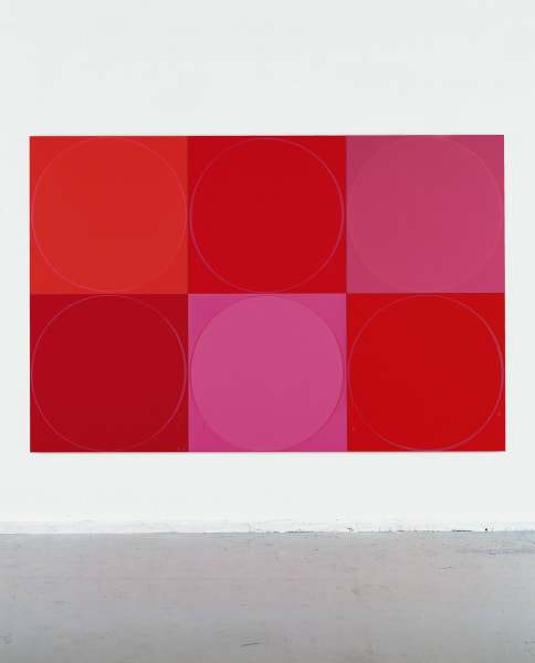Untitled Circle Painting: 6 Various Red Panels, 2003
