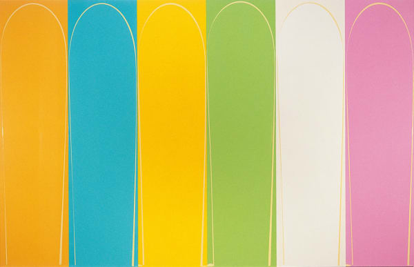 Poured Painting: Pink, Cream, Pale Green, Yellow, Pale Turquoise, Orange, 2000