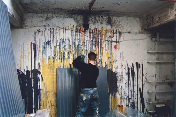 The artist working in his studio, 1993