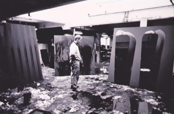 Ian working in his South London studio , 1990