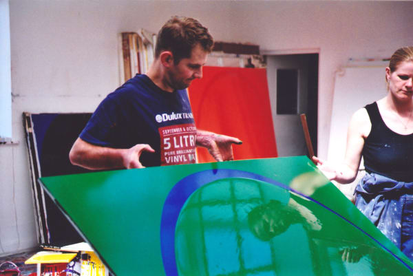 Ian working in his studio, 1996