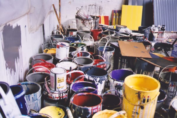 paint cans in the studio, 1992