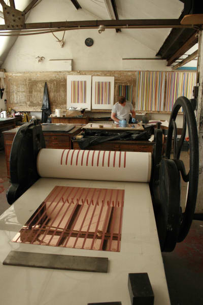 working in the print studio, 2006