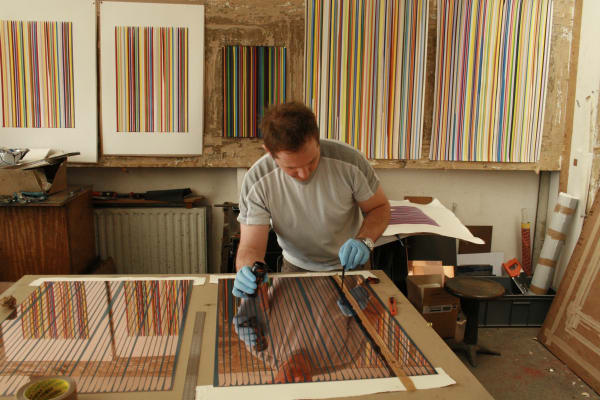 working in the print studio, 2006