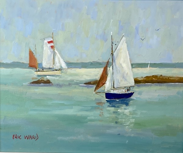 Eric Ward (b.1945), Sailing at Mousehole Island