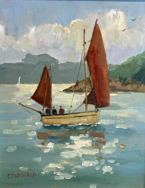 Eric Ward (b.1945), A Jumbo Lugger Sailing at St Ives