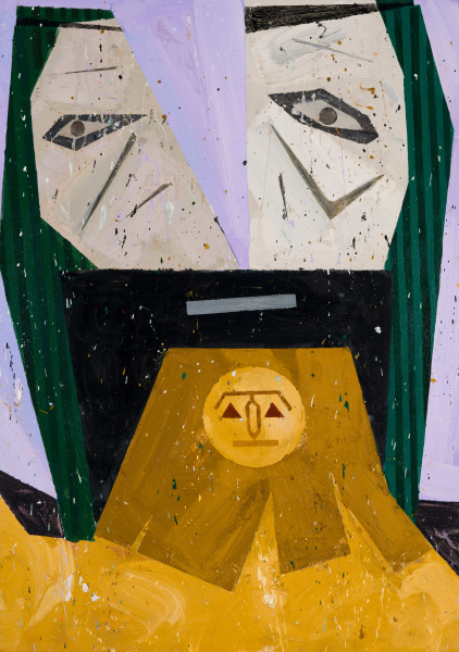 Amir Khojasteh Split Man and Lion, 2022 Oil on canvas 85 x 60 cm 33 1/2 x 23 1/2 in
