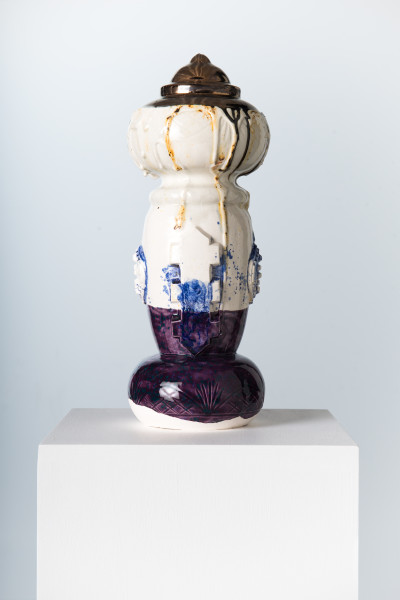 Monika Grabuschnigg Blue Emperor, 2015 Glazed ceramic 39 x 15 x 15 cm 15 3/8 x 5 7/8 x 5 7/8 in
