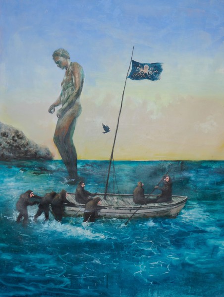 Philip Mueller BFSB Escape from Rhodos, 2023 Oil on canvas 200 x 147 cm 78 3/4 x 61 in