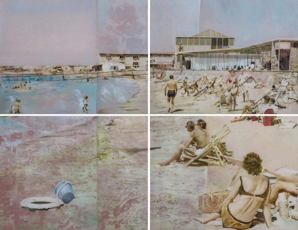 Gil Heitor Cortesāo Between Tides, 2014 Oil on plexiglass Quadriptych 168 x 218 cm overall 66 1/4 x 85 3/4 in overall