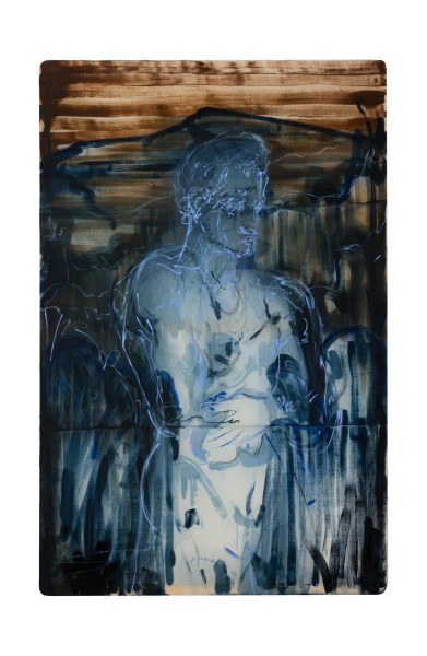 Malik Thomas Jalil Kydd Bather, 2025 Oil on silk 215 x 135 cm 84 3/4 x 53 1/4 in