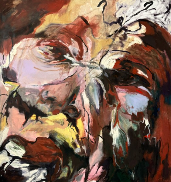 Nour Malas ‘Stop the Noise’, 2024 Oil on canvas 121.9 x 114.3 cm 48 x 45 in