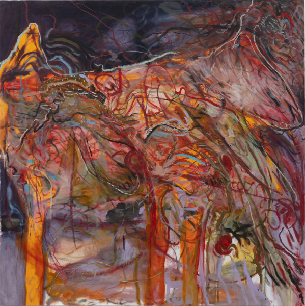 Nour Malas When Someone Great is Gone, 2023 Oil on canvas 165 x 165 cm 65 x 65 in