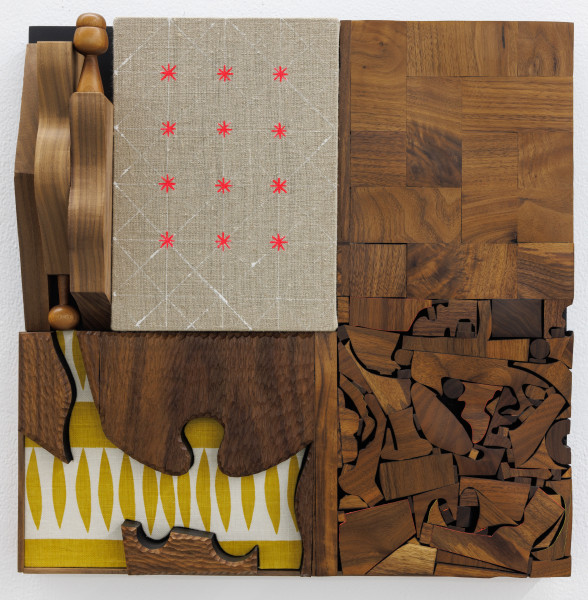 Edgar Orlaineta Winged figure, 2024 Wood, linen, wax and acrylic paint on board 50.5 x 50.5 x 12 cm 20 x 20 x 4 3/4 in