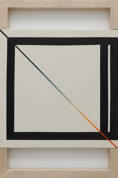Sarah Almehairi Off Centered Collide, 2024 Acrylic on wood and canvas 45 x 30 cm 17 3/4 x 11 3/4 in