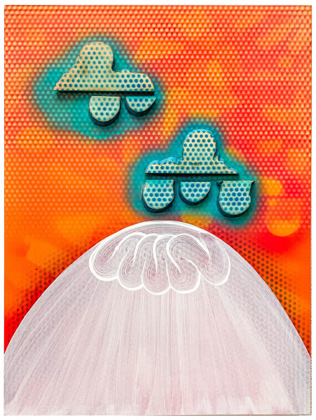 Edgar Orlaineta The Charged Clouds, 2020 Acrylic and wood on MDF board 40 x 30 x 4.5 cm 15 3/4 x 11 3/4 x 1 3/4 in