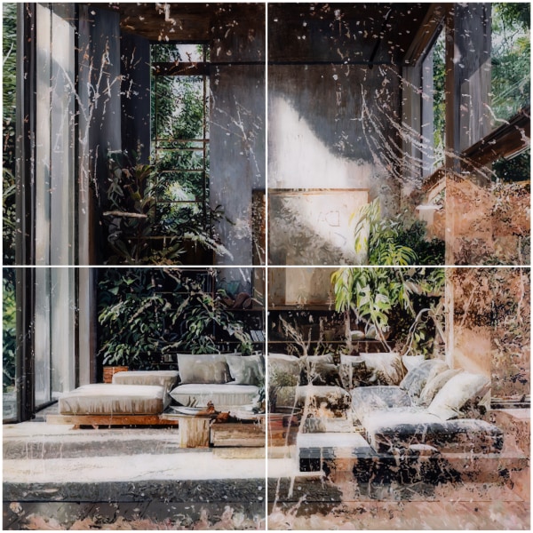 Gil Heitor Cortesāo Villa Pompei , 2025 Oil on plexiglass 200 x 200 cm 78 3/4 x 78 3/4 in