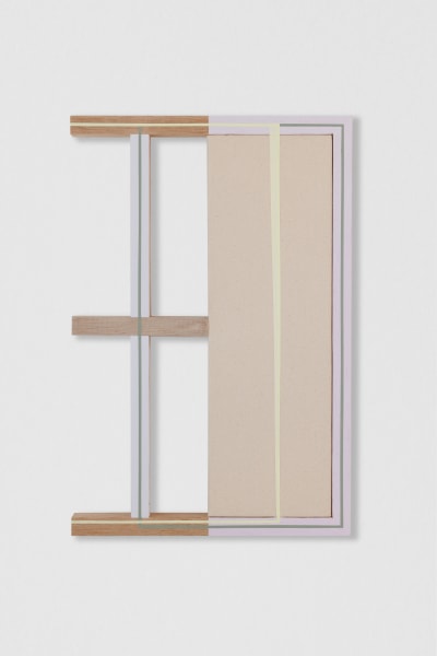Sarah Almehairi Off Centered Weft, 2024 Acrylic on wood and canvas 45 x 30 cm 17 3/4 x 11 3/4 in