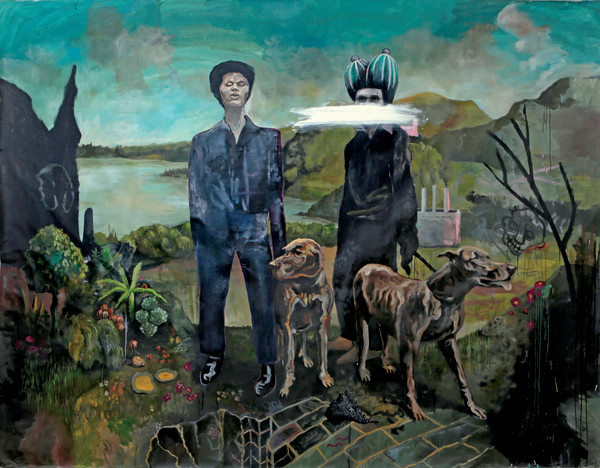Philip Mueller Lunch, 2013 Acrylic, oil and lacquer on canvas 210 x 270 cm 82 5/8 x 106 1/4 in
