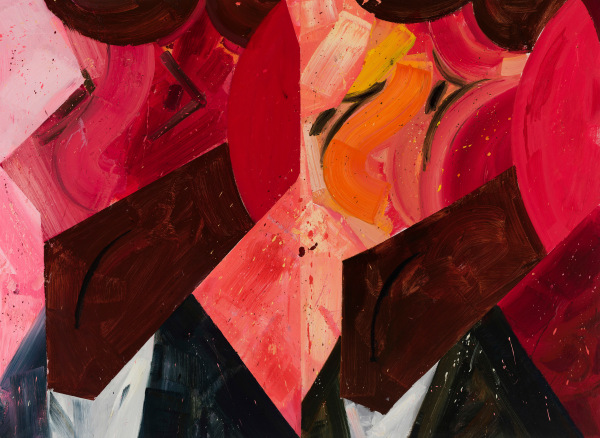 Amir Khojasteh Men, Burning , 2023 Oil on canvas 150 x 200 cm 59 x 78 3/4 in